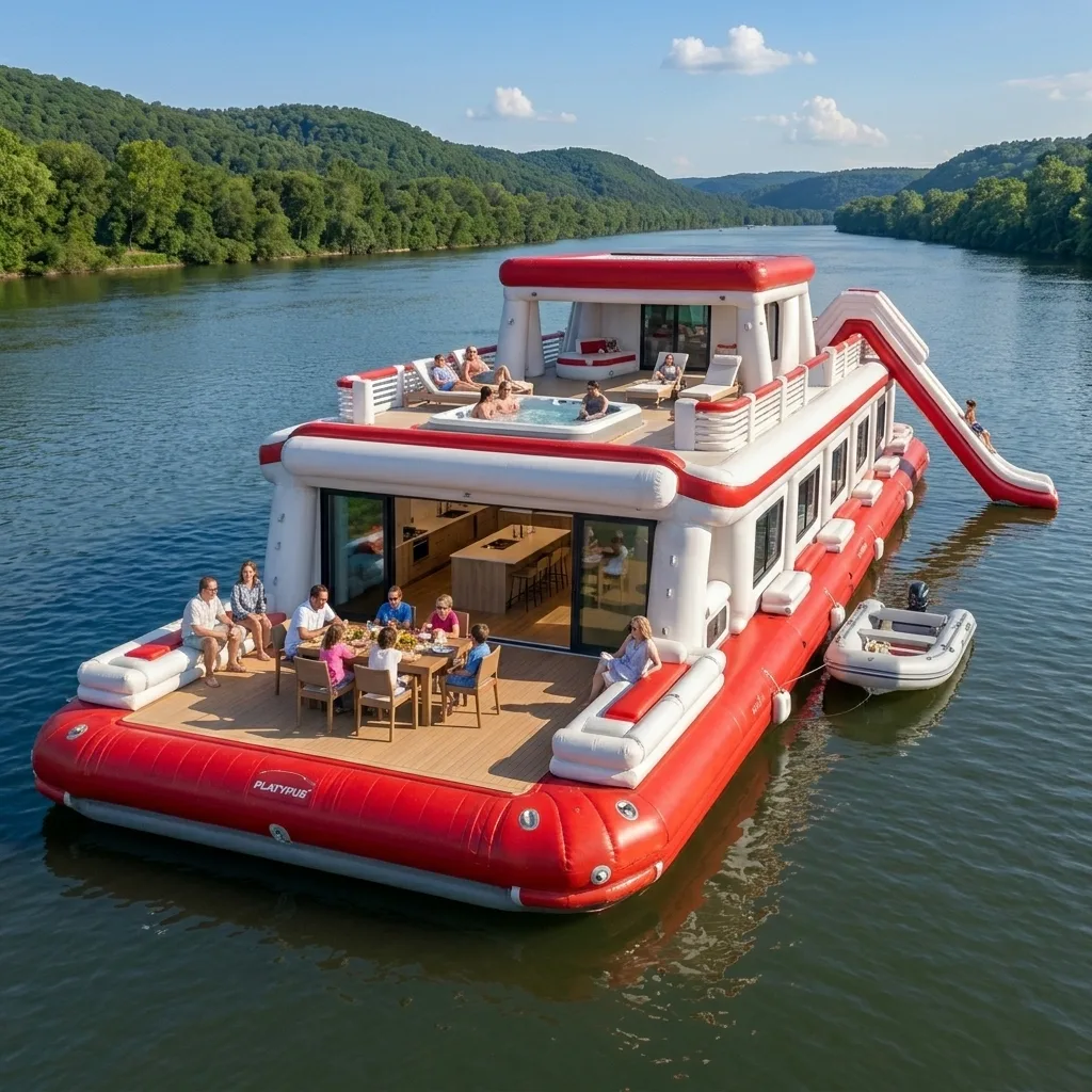 Practical Use and Applications of a Giant Inflatable Barge Home